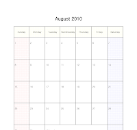 8월 August 2010달력 8월 August 2010달력